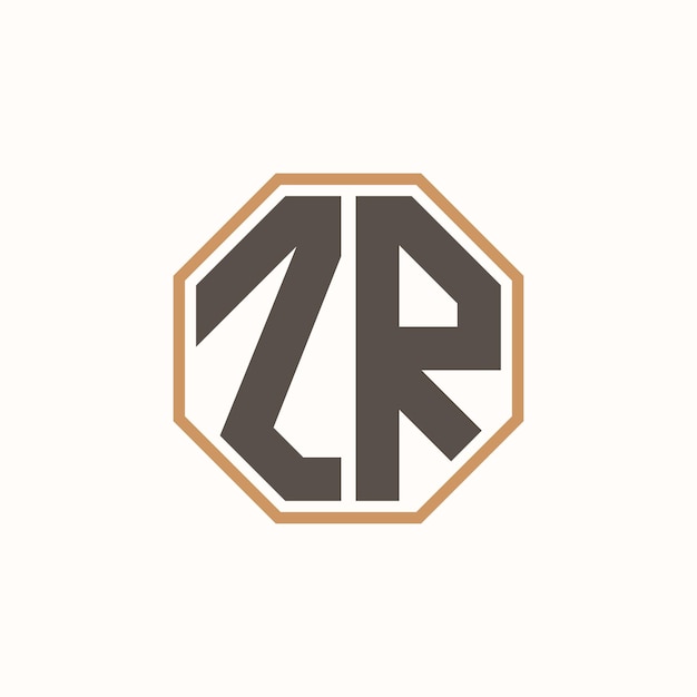 Logotipo moderno de la letra ZR para la identidad de marca de negocios corporativos Diseño creativo del logotipo ZR