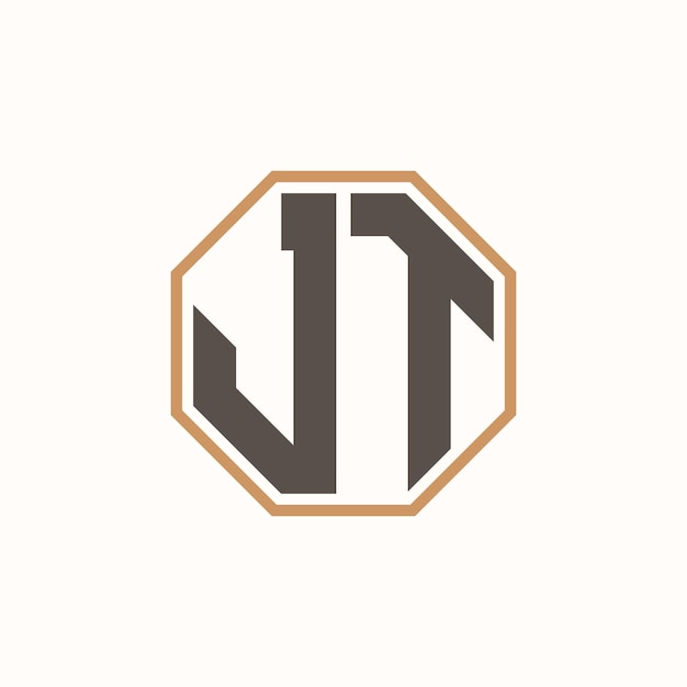 Logotipo moderno de letras JT para la identidad de marca empresarial corporativa Diseño creativo del logotipo JT