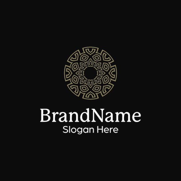 logotipo moderno de mandala de patrón ornamental abstracto premium y de lujo