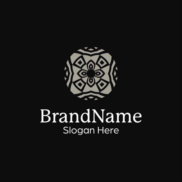 logotipo moderno de mandala de patrón ornamental abstracto premium y de lujo