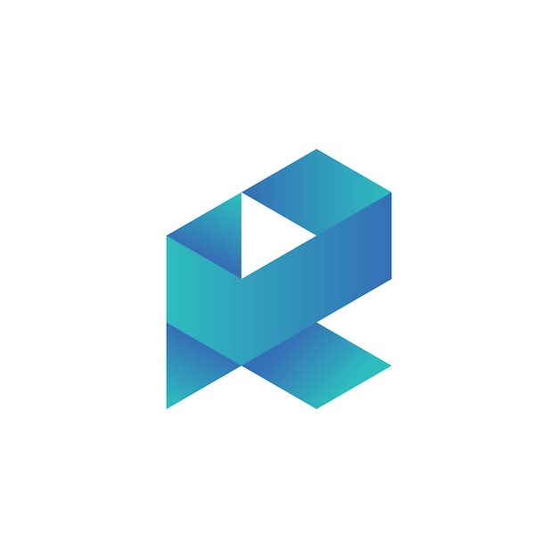logotipo moderno de la marca de verificación de la letra R