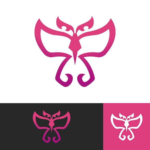 Logotipo moderno de mariposa