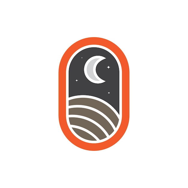 Logotipo moderno de la media luna del desierto