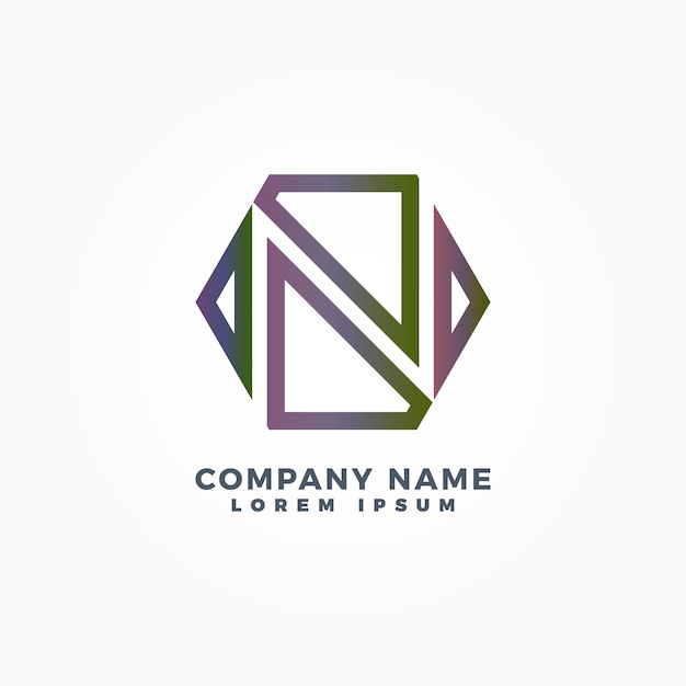 Logotipo moderno mezclado con el alfabeto N