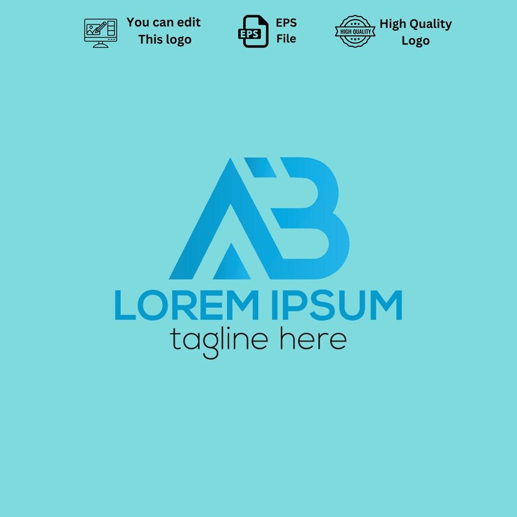 Vector el logotipo moderno y minimalista de ab