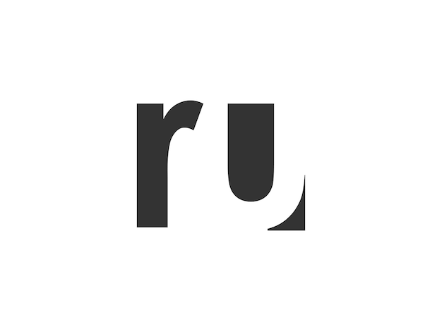 Logotipo moderno y minimalista basado en iniciales geométricas creativas de RU Letra r u fuentes de moda