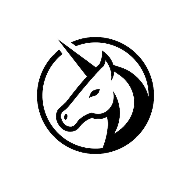 Vector el logotipo moderno minimalista del unicornio