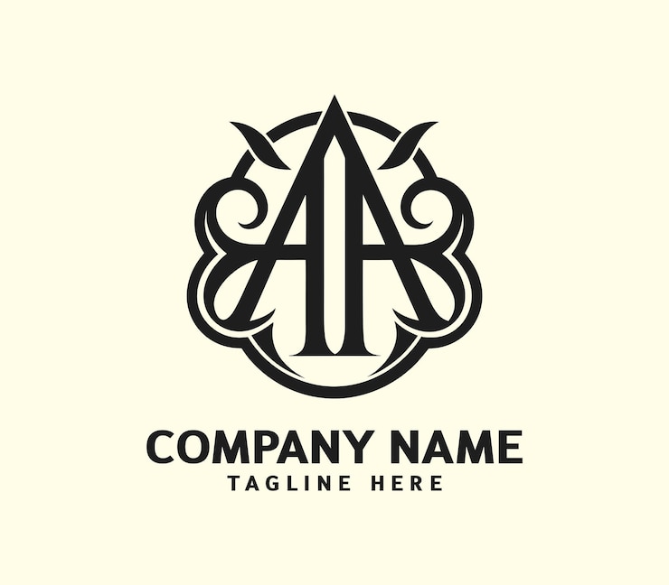 El logotipo moderno del monograma AA