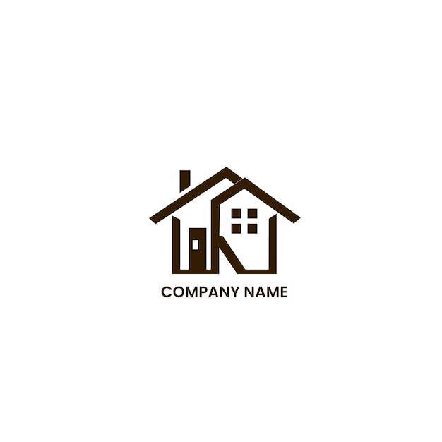 Logotipo moderno de monograma para bienes raíces con diseño creativo de forma de hogar