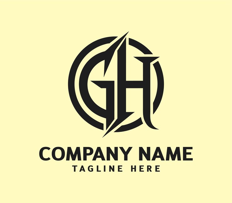 El logotipo moderno del monograma GH