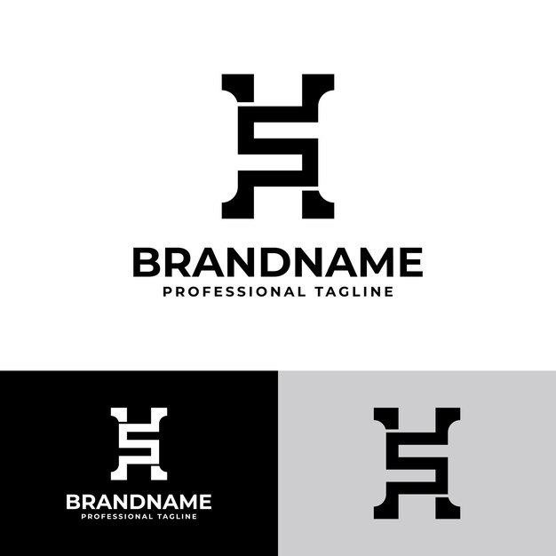Logotipo moderno del monograma de la letra HS adecuado para negocios con las iniciales HS o SH