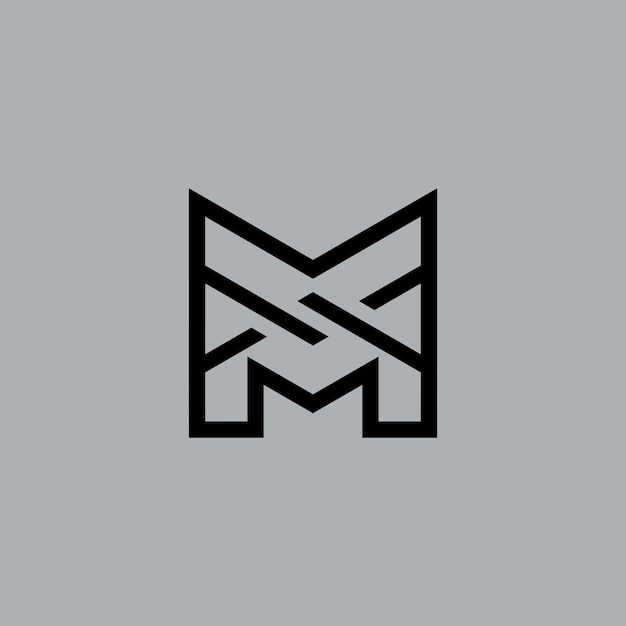 logotipo moderno del monograma de la letra M entrelazada