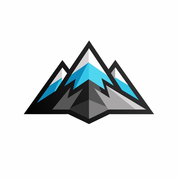 Logotipo moderno de montaña geométrica para marcas de aire libre y aventura