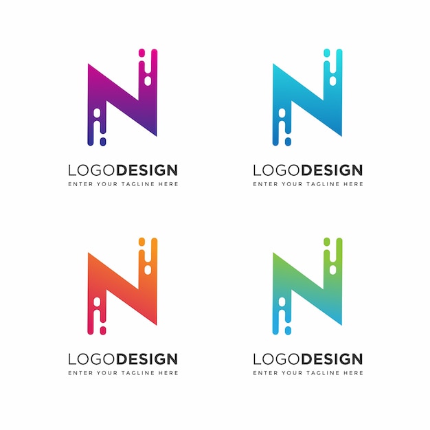 Vector logotipo moderno de n