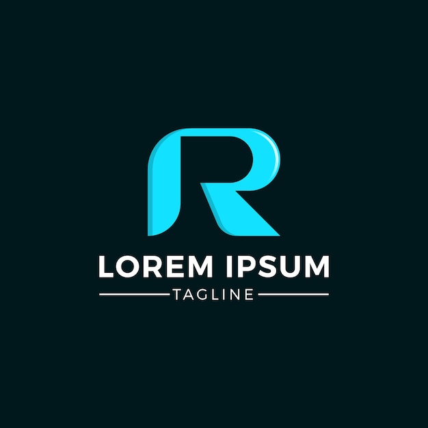 El logotipo moderno en negrita de AquaColored con la letra R en mayúscula