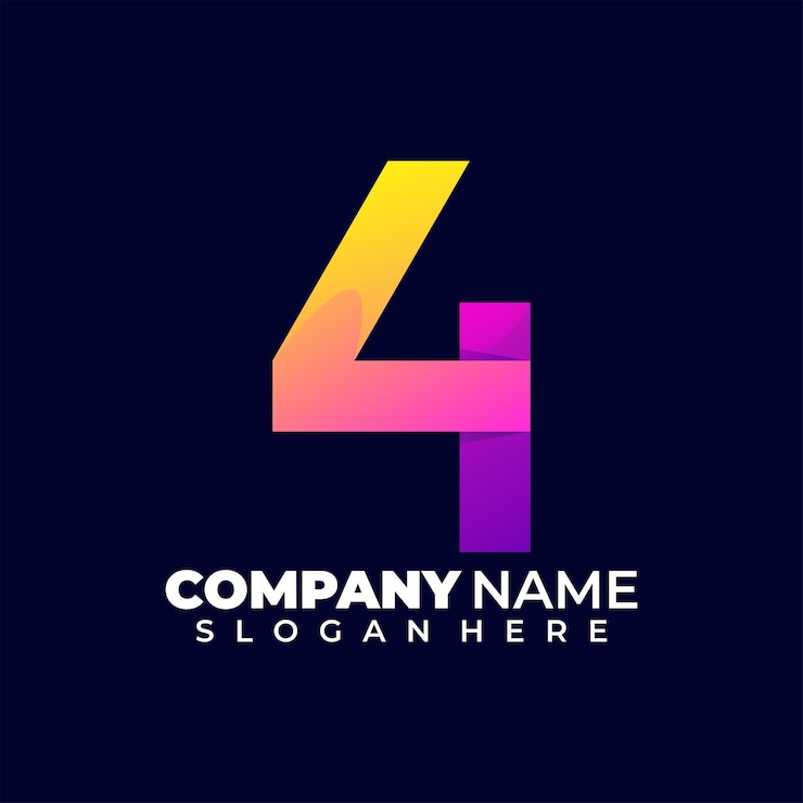 Vector logotipo moderno número 4