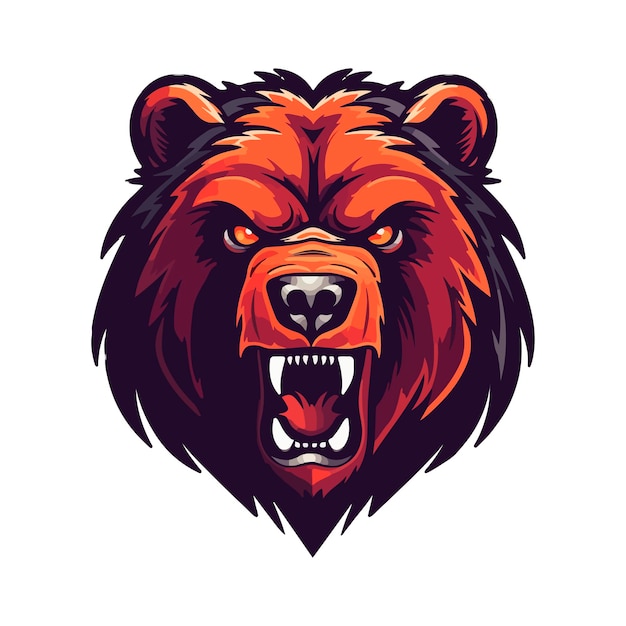 El logotipo moderno del oso pardo profesional para un equipo deportivo
