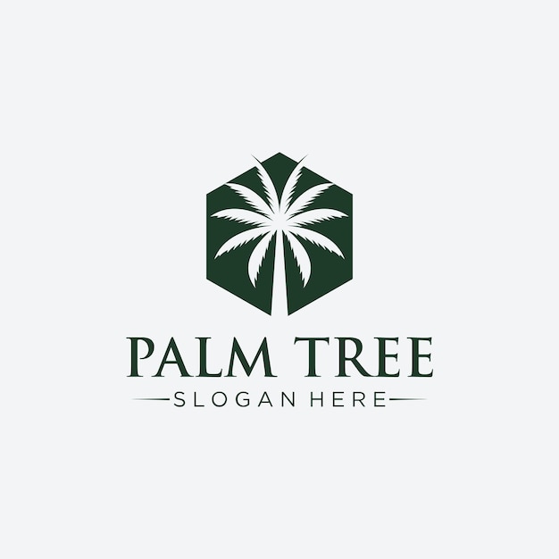 El logotipo moderno de la palmera hexagonal