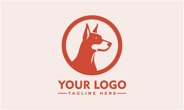 El logotipo moderno del perro Doberman geométrico en el escudo heráldico Diseño limpio para una excelente legibilidad