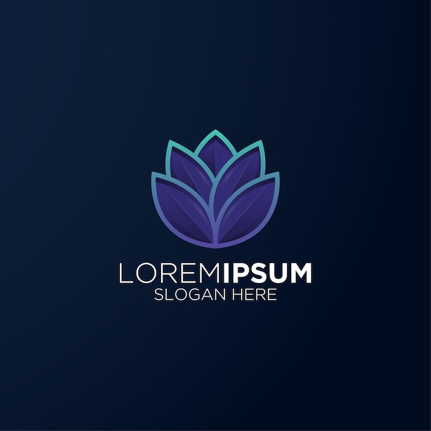 Logotipo moderno de pétalos ramificados