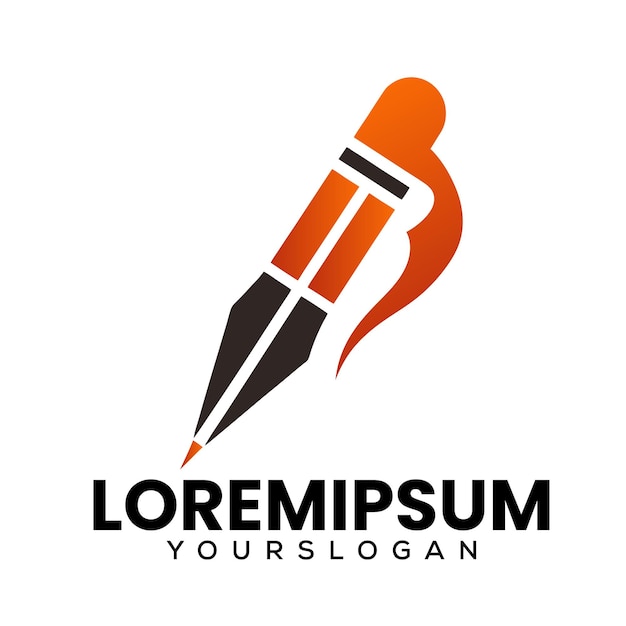 El logotipo moderno de la pluma para negocios creativos