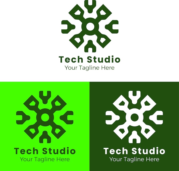 Este logotipo moderno representa un estudio tecnológico perfecto para su negocio