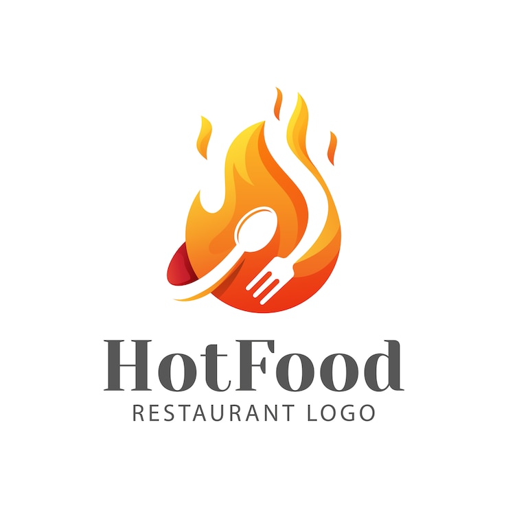 Vector logotipo moderno de restaurante de comida caliente, barbacoa, logotipo de parrilla de barbacoa