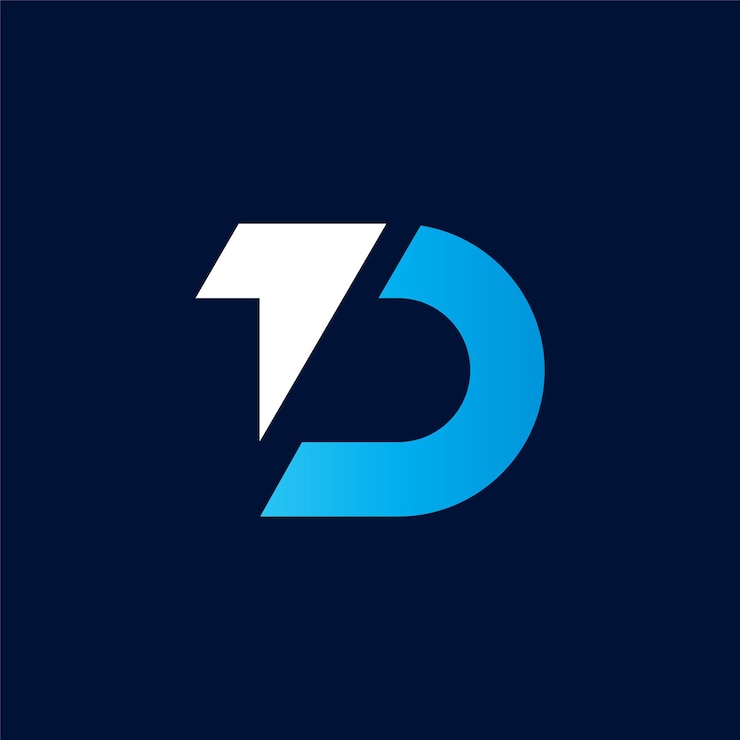 Vector el logotipo moderno de td con color gradiente