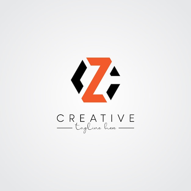 El logotipo moderno y único artístico de la letra CZ ZC, basado en la letra inicial, es el logotipo del icono.