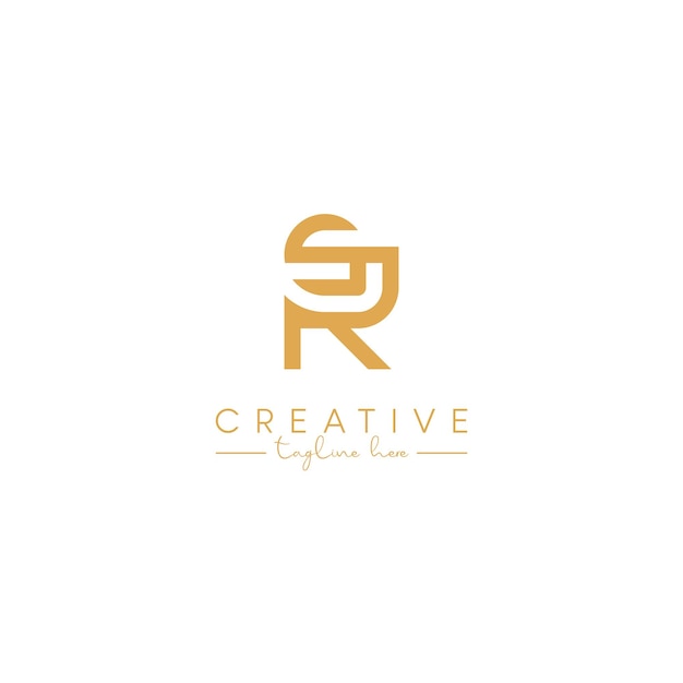 Logotipo moderno y único artístico de la letra SR RS, basado en la letra inicial, icono de la letra