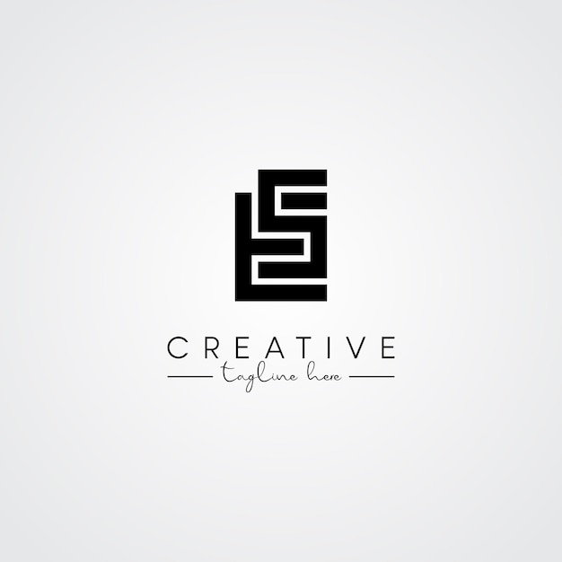 Logotipo moderno y único artístico de las letras ES SE Logotipo de la letra inicial basada en el icono de la letra