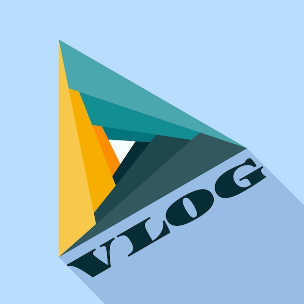 Logotipo moderno de vlog ilustración plana del logotipo vectorial de vlog moderno para el diseño web