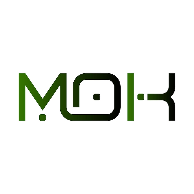 Vector logotipo de mok creativo moderno minimalista monograma inicial símbolo tipografía vectorial diseño elegante de íconos
