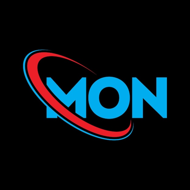 Logotipo MON letra MON letra diseño del logotipo Iniciales MON logotipo vinculado con círculo y mayúsculas monograma logotipo MON tipografía para negocios tecnológicos y marca inmobiliaria
