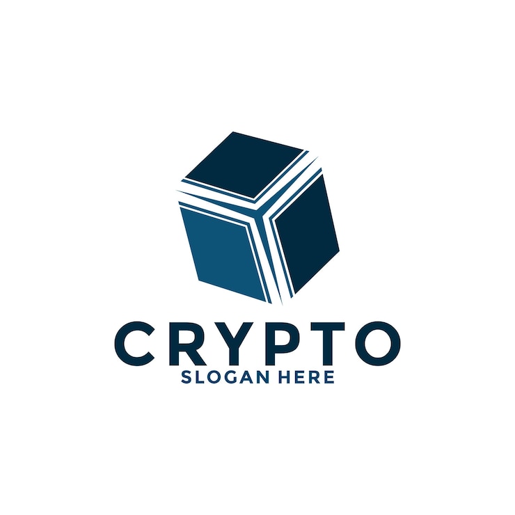Vector logotipo de moneda digital con tecnología blockchain vector de logotipo de tecnología financiera o fintech