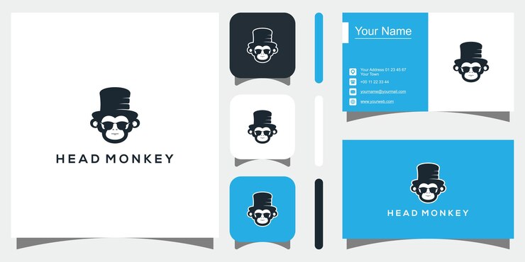 Vector logotipo mono estilo mascota simple vector premium