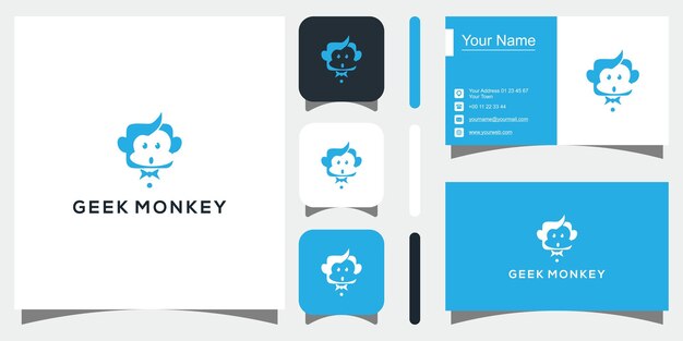 Logotipo mono estilo mascota simple vector premium