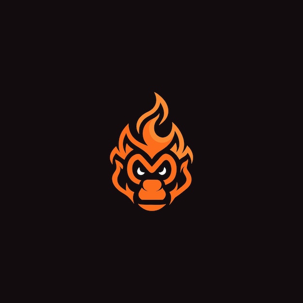 El logotipo del mono de fuego es un icono creativo y único.