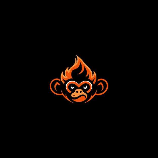 Logotipo del mono de fuego Logotipo del monos de fuego para la venta Logotipo creativo y único elegante Logotipo del Monos de Fuego