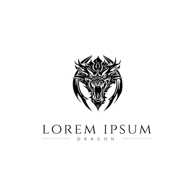 El logotipo monocromático del dragón