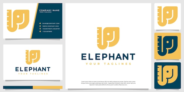 Logotipo monocromático de elefante minimalista simple