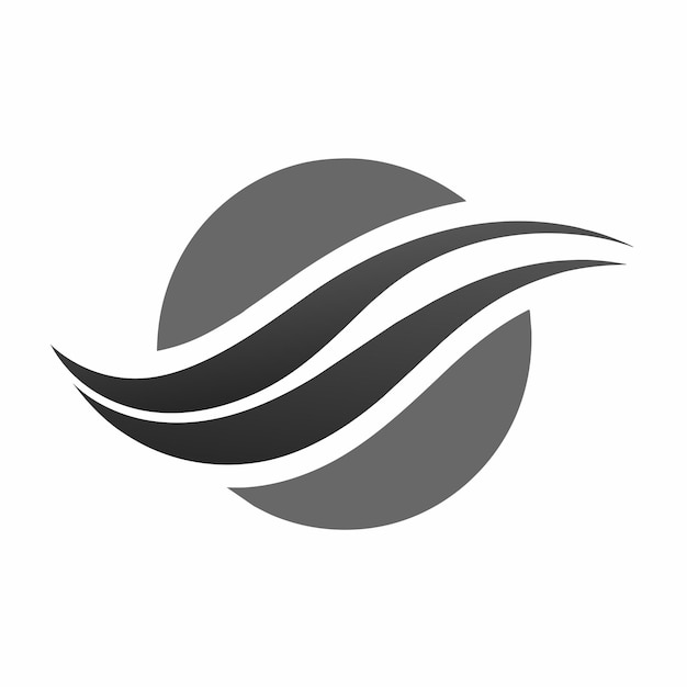Logotipo monocromático con un elegante diseño de onda en blanco y negro Un elegante logotipo monocrómato con un sutil patrón de onda minimalista diseño de logotipo vectorial moderno simple