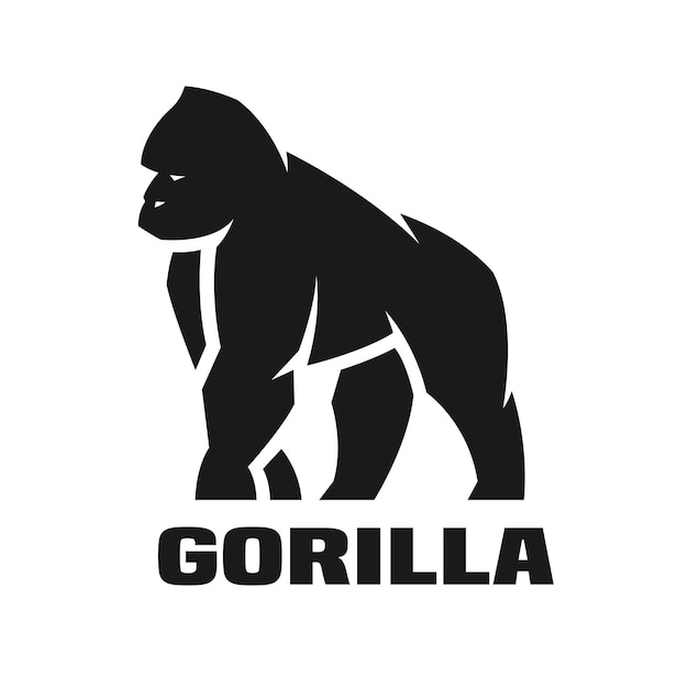 Vector logotipo monocromático de gorila