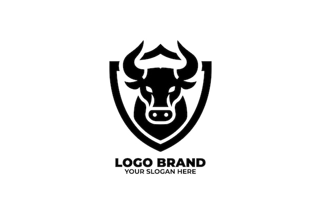 El logotipo monocromático de un toro con escudo