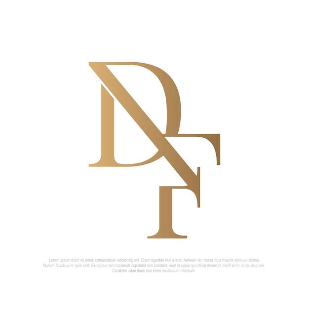 Logotipo Monogram DF elegante