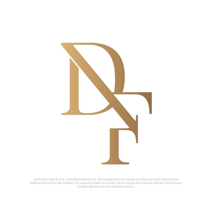 Vector logotipo monogram df elegante