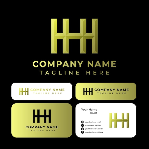 El logotipo del monograma 3D HH es adecuado para cualquier negocio.