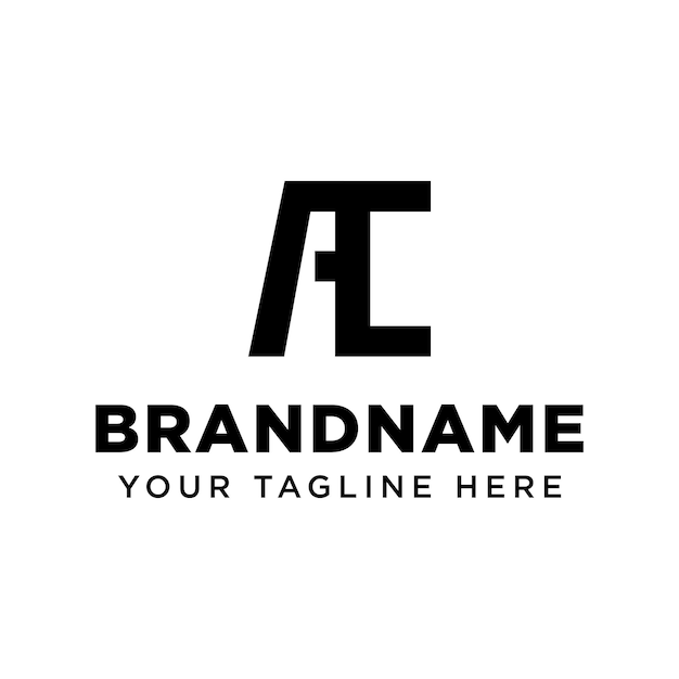 El logotipo del monograma AC es adecuado para cualquier marca con las iniciales CA o AC.