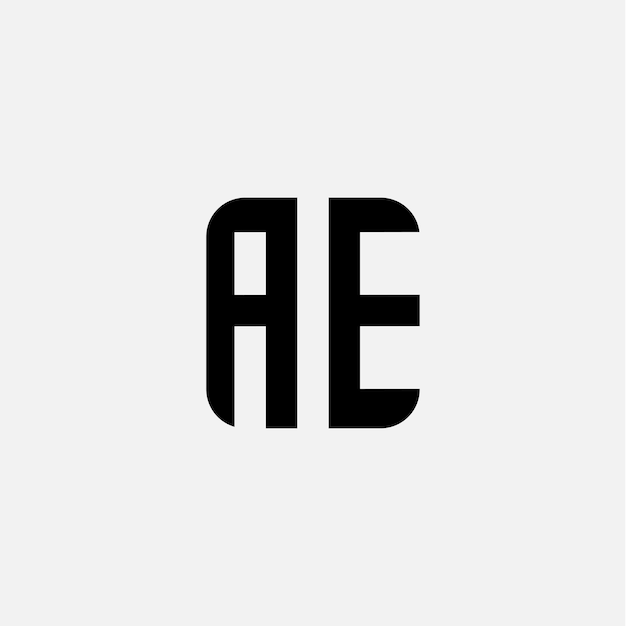 Logotipo de monograma AE con plantilla de diseño de estilo de forma