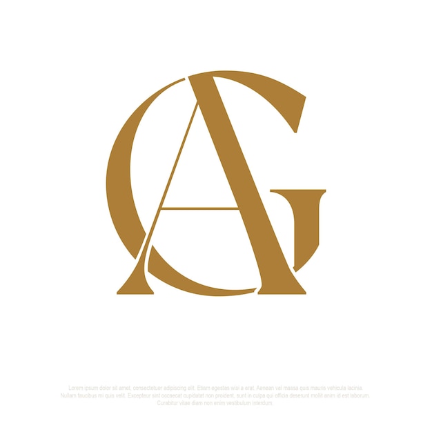 El logotipo del monograma AG